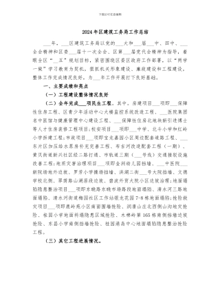 2024年区建筑工务局工作总结