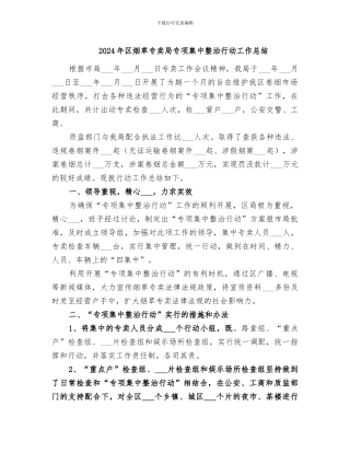 2024年区烟草专卖局专项集中整治行动工作总结