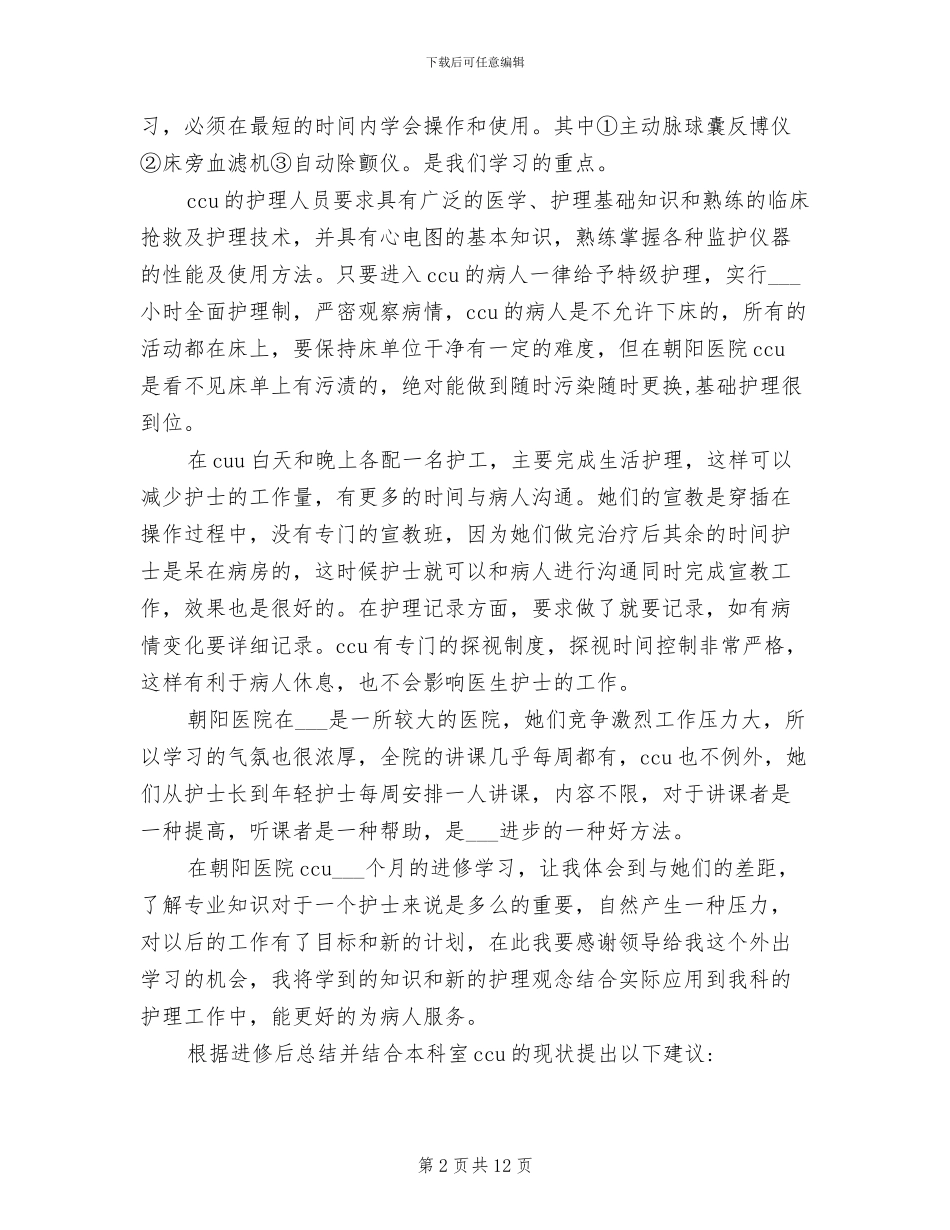 2024年医师进修的总结报告_第2页