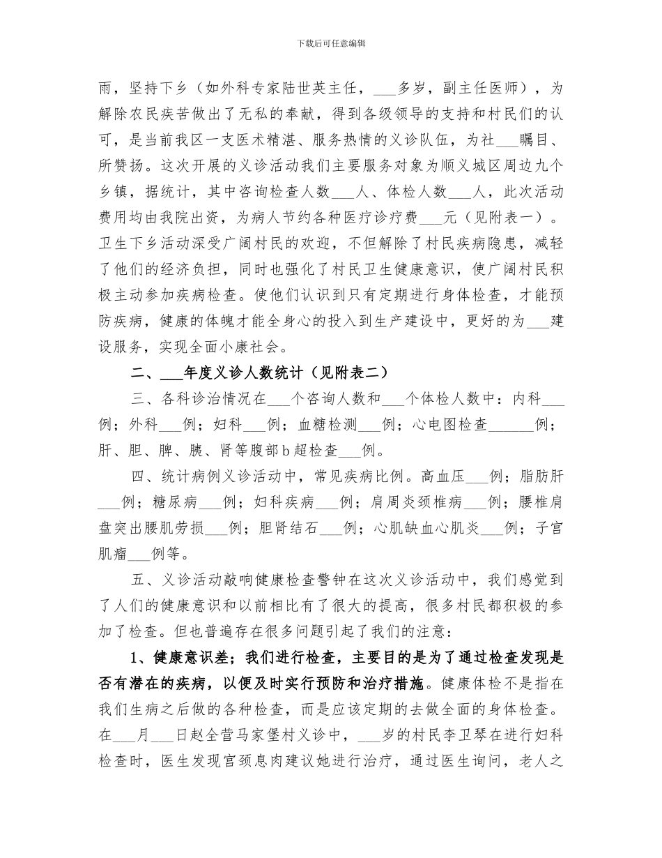 2024年医疗下乡工作总结范本_第3页