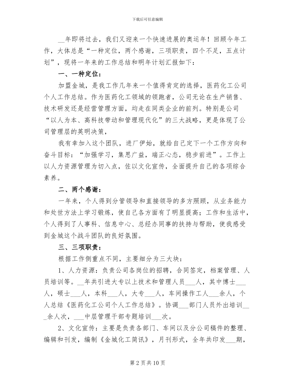 2024年医药个人工作总结_第2页