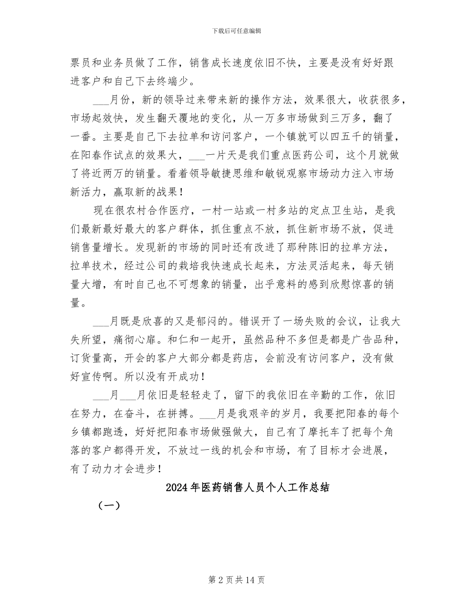 2024年医药销售个人总结_第2页