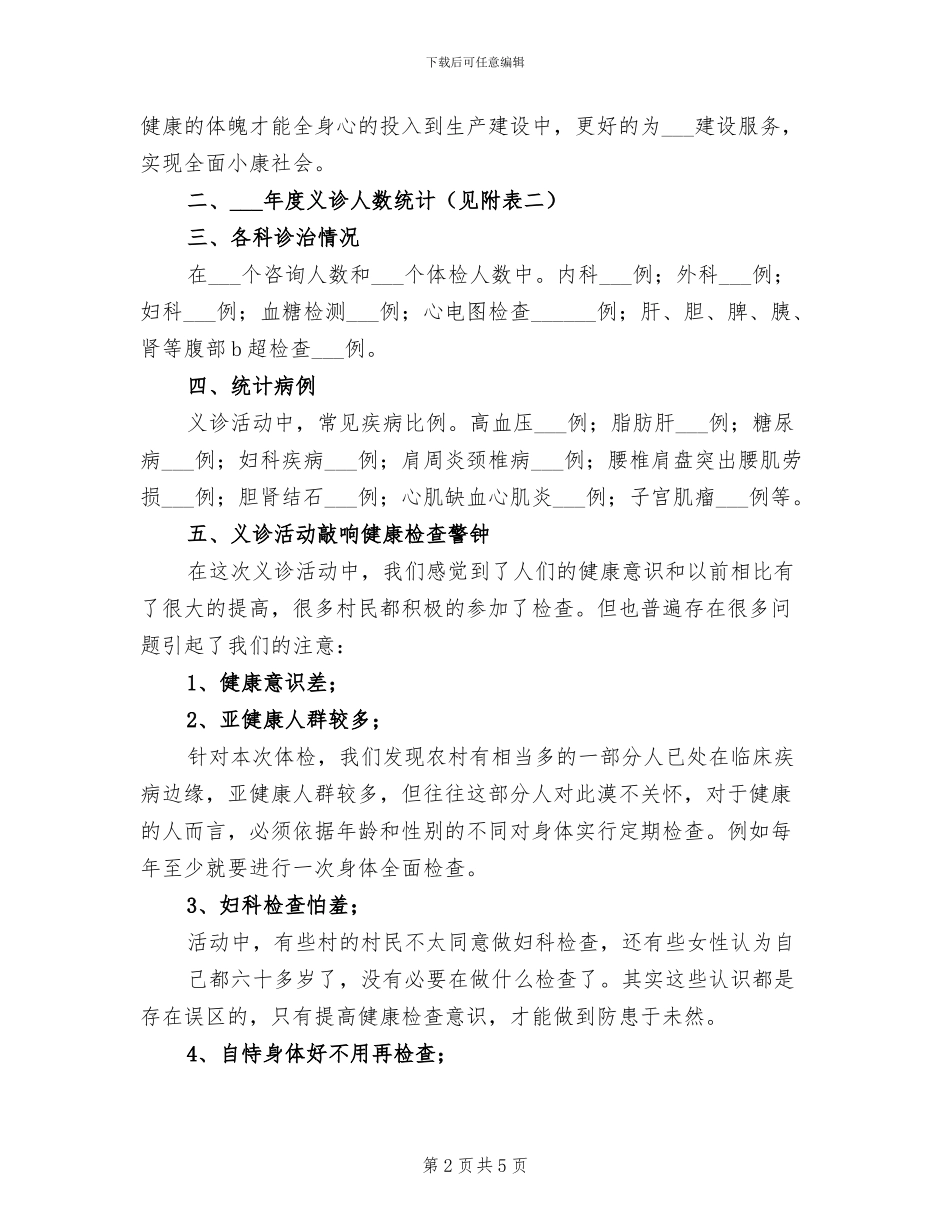 2024年医院“送医下乡”义诊活动总结_第2页