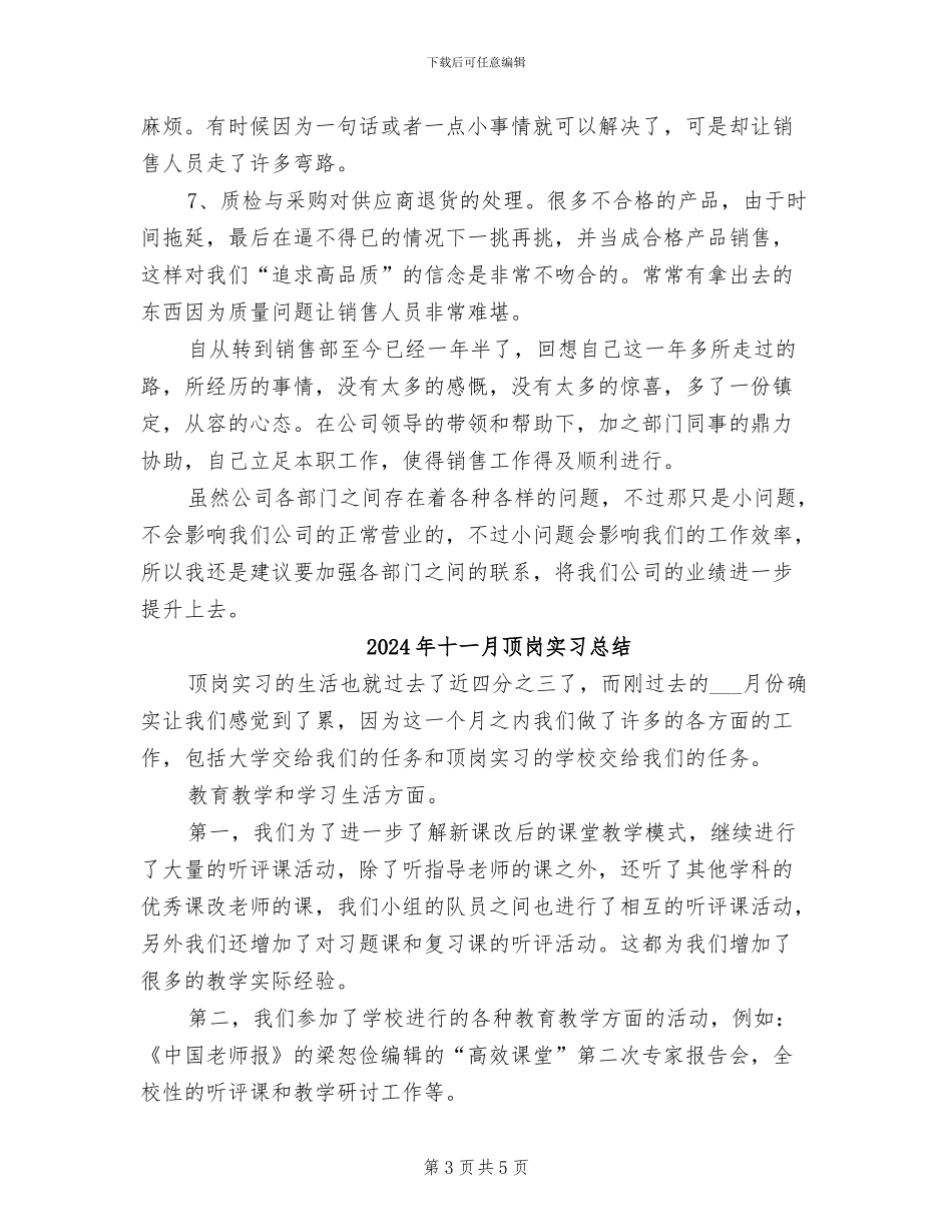 2024年十一月销售工作总结报告_第3页