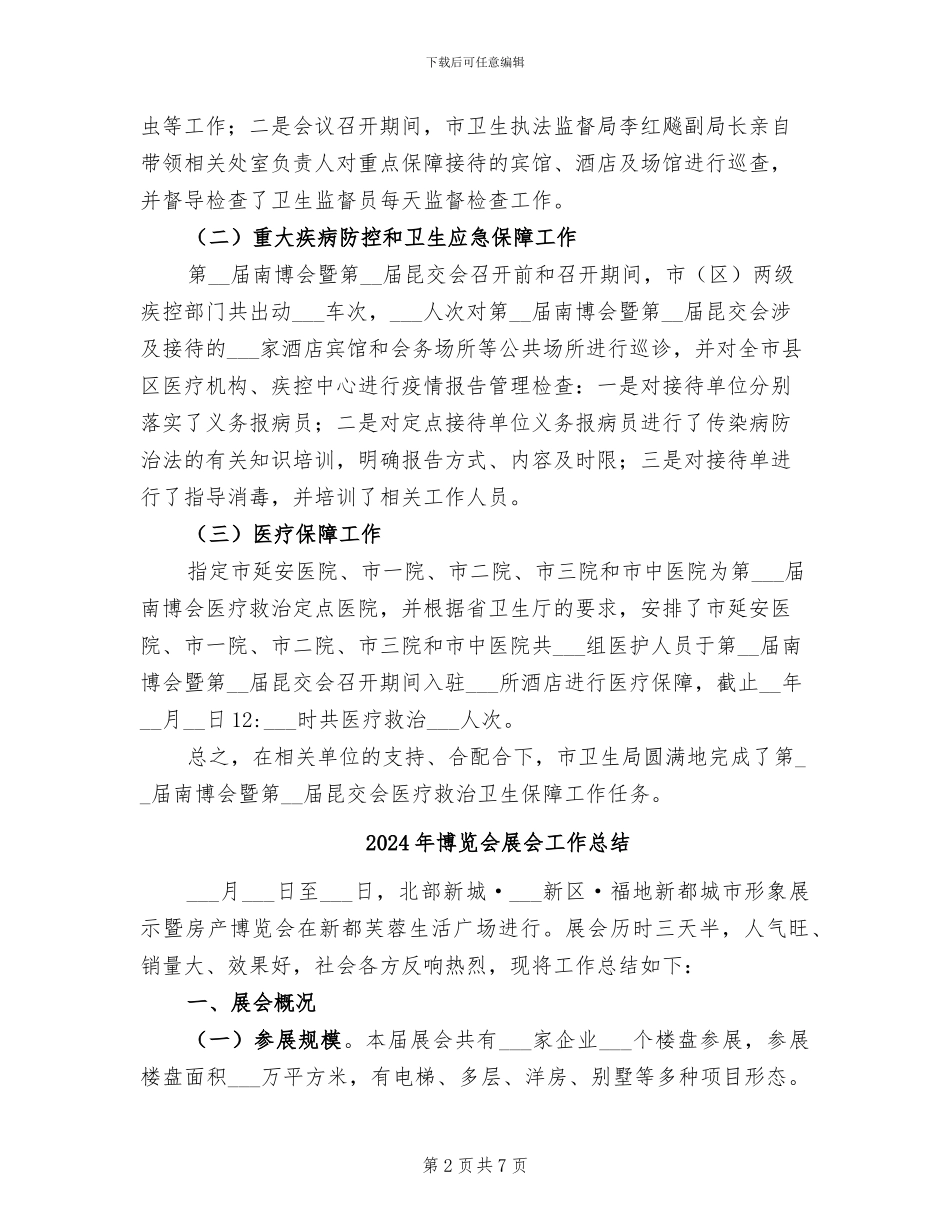 2024年博览会医疗救治卫生保障工作总结_第2页