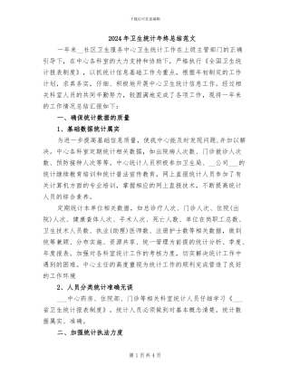 2024年卫生统计年终总结范文