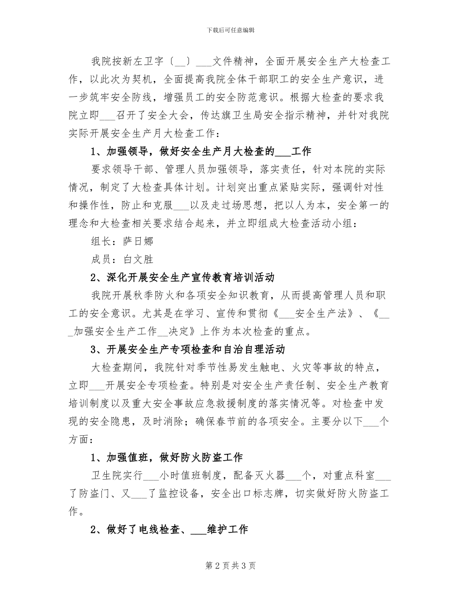 2024年卫生院安全检查总结_第2页