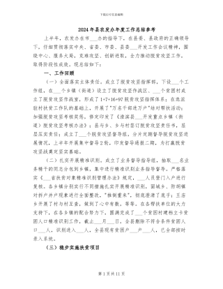 2024年县农发办年度工作总结参考