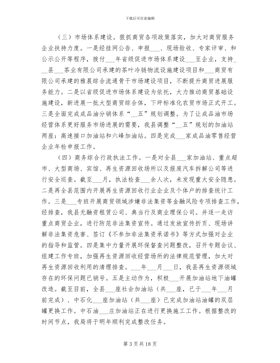 2024年县商务局工作总结及工作计划范文_第3页