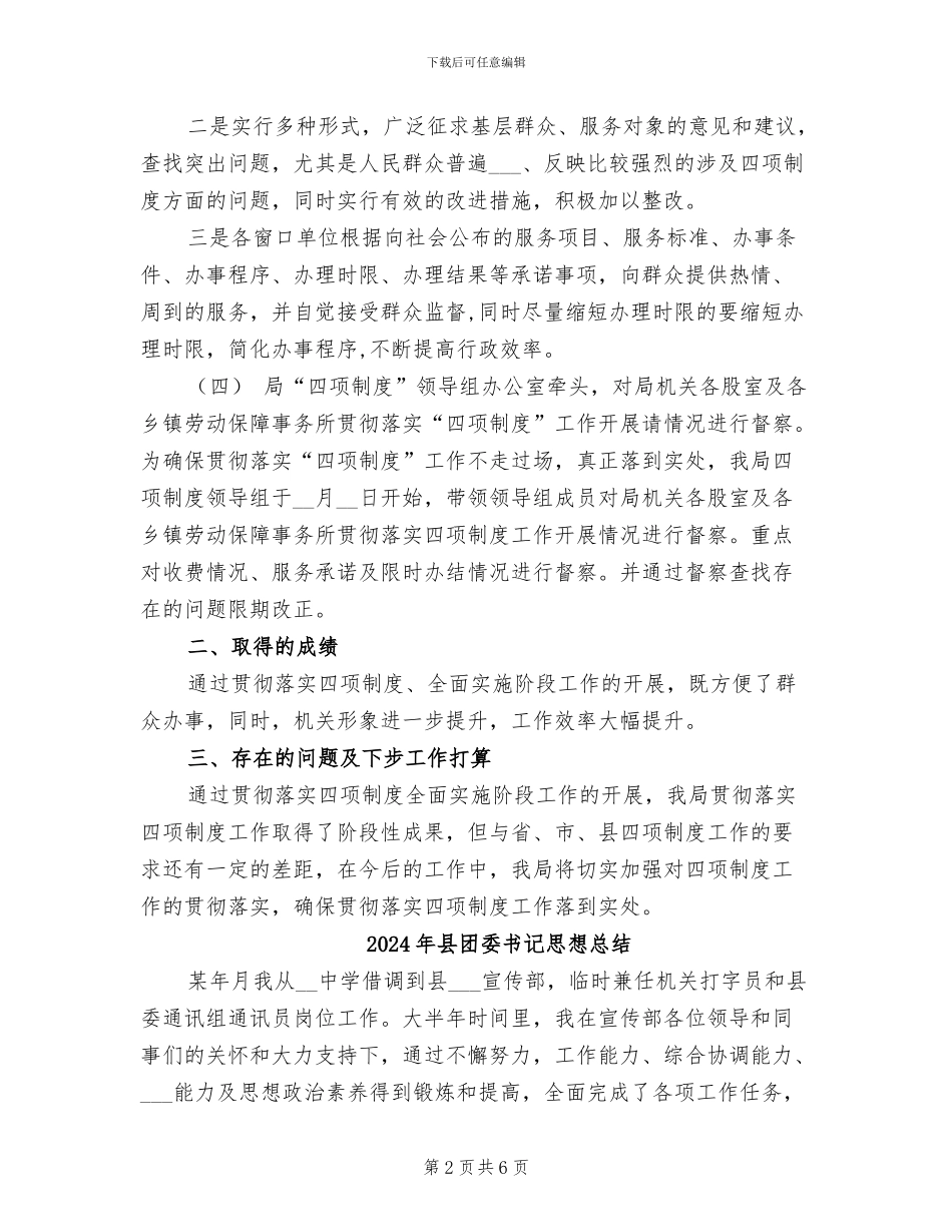 2024年县四项制度办公室政府工作总结_第2页