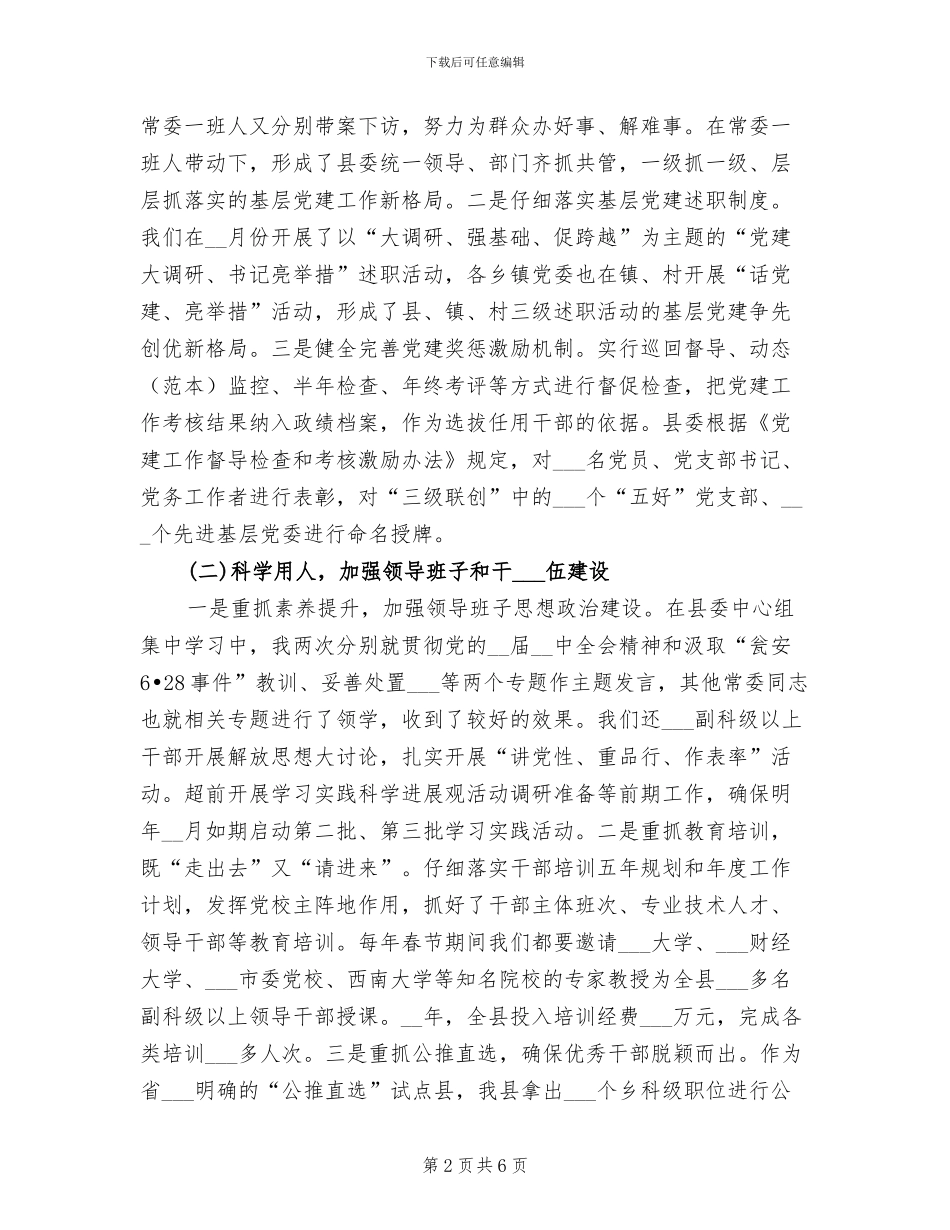 2024年县委书记工作总结_第2页