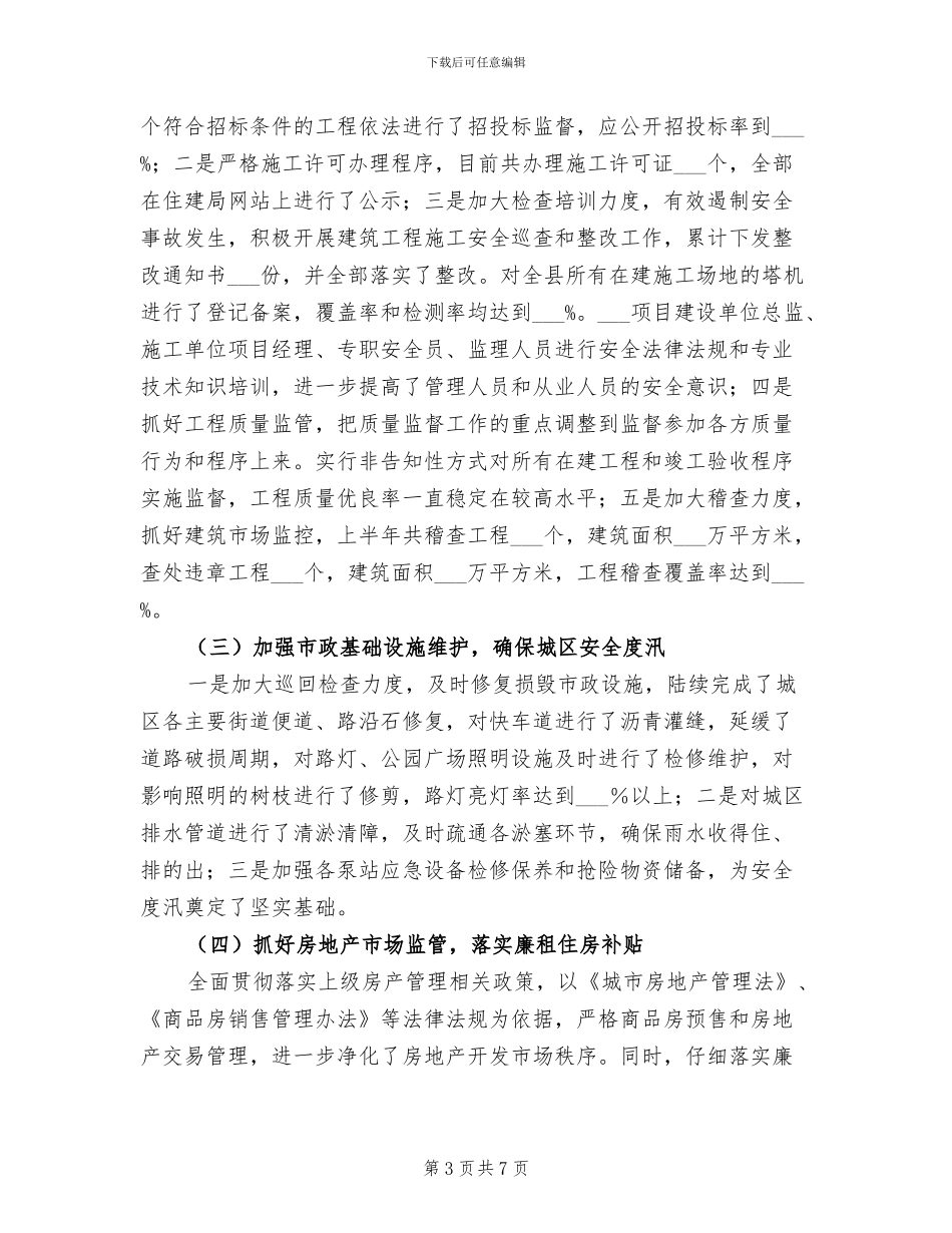 2024年县建设局工作总结汇报_第3页