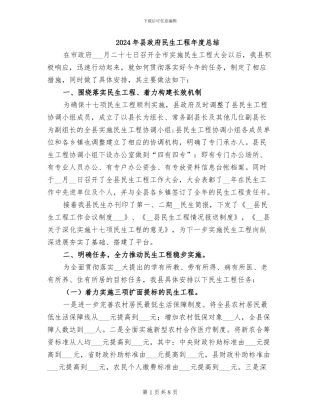 2024年县政府民生工程年度总结