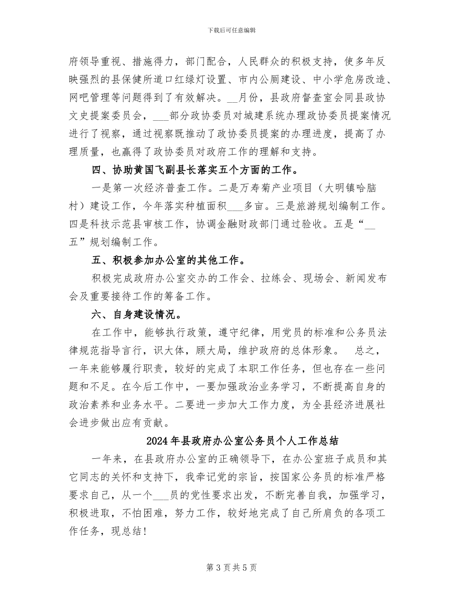 2024年县政府办公室主任工作总结_第3页