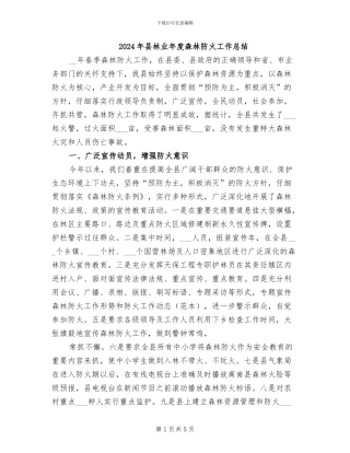 2024年县林业年度森林防火工作总结