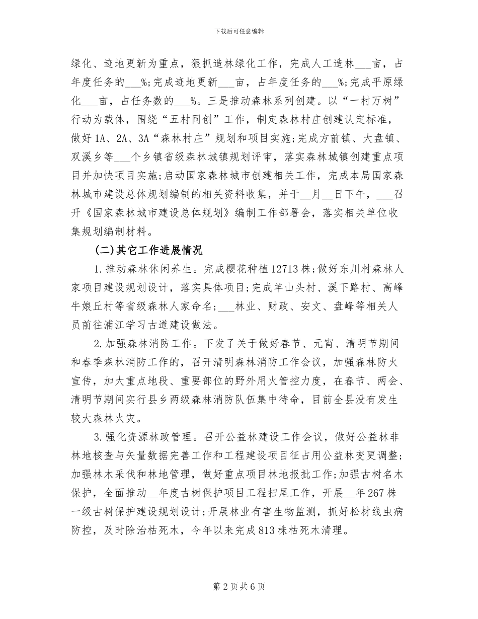 2024年县林业局季度重点工作总结_第2页