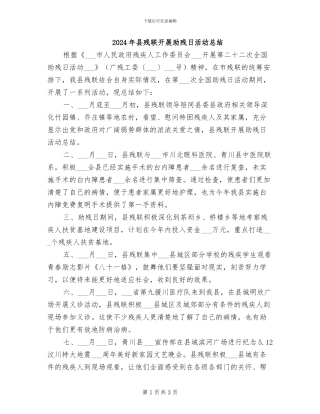 2024年县残联开展助残日活动总结