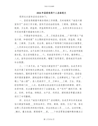 2024年县经信局个人总结范文
