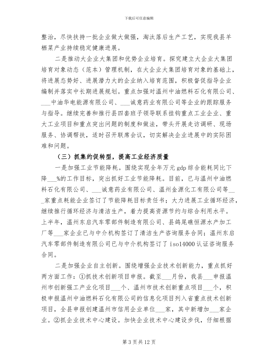 2024年县经贸局组织半年总结及思路_第3页
