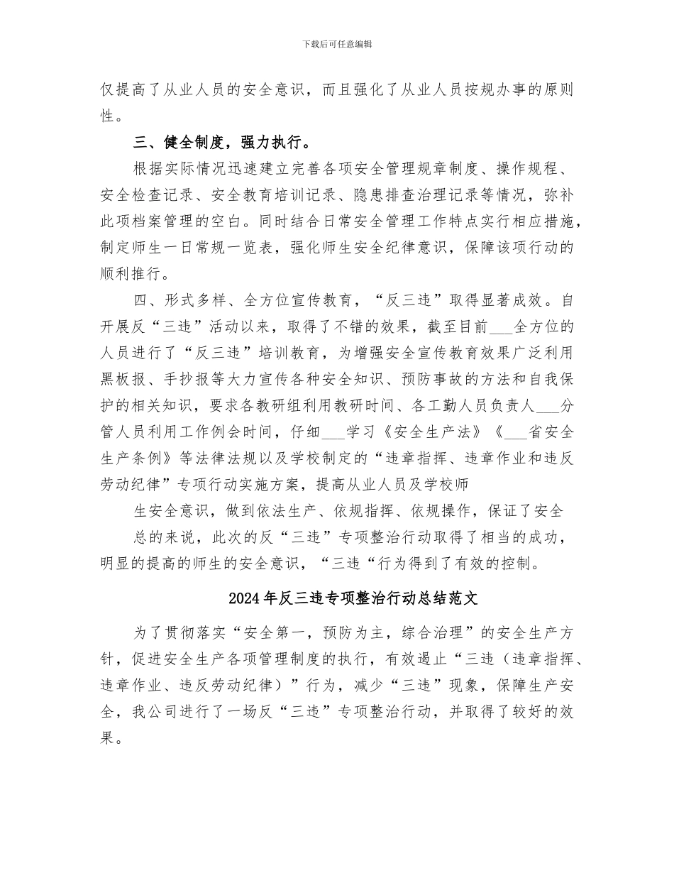 2024年反三违专项整治行动总结_第2页