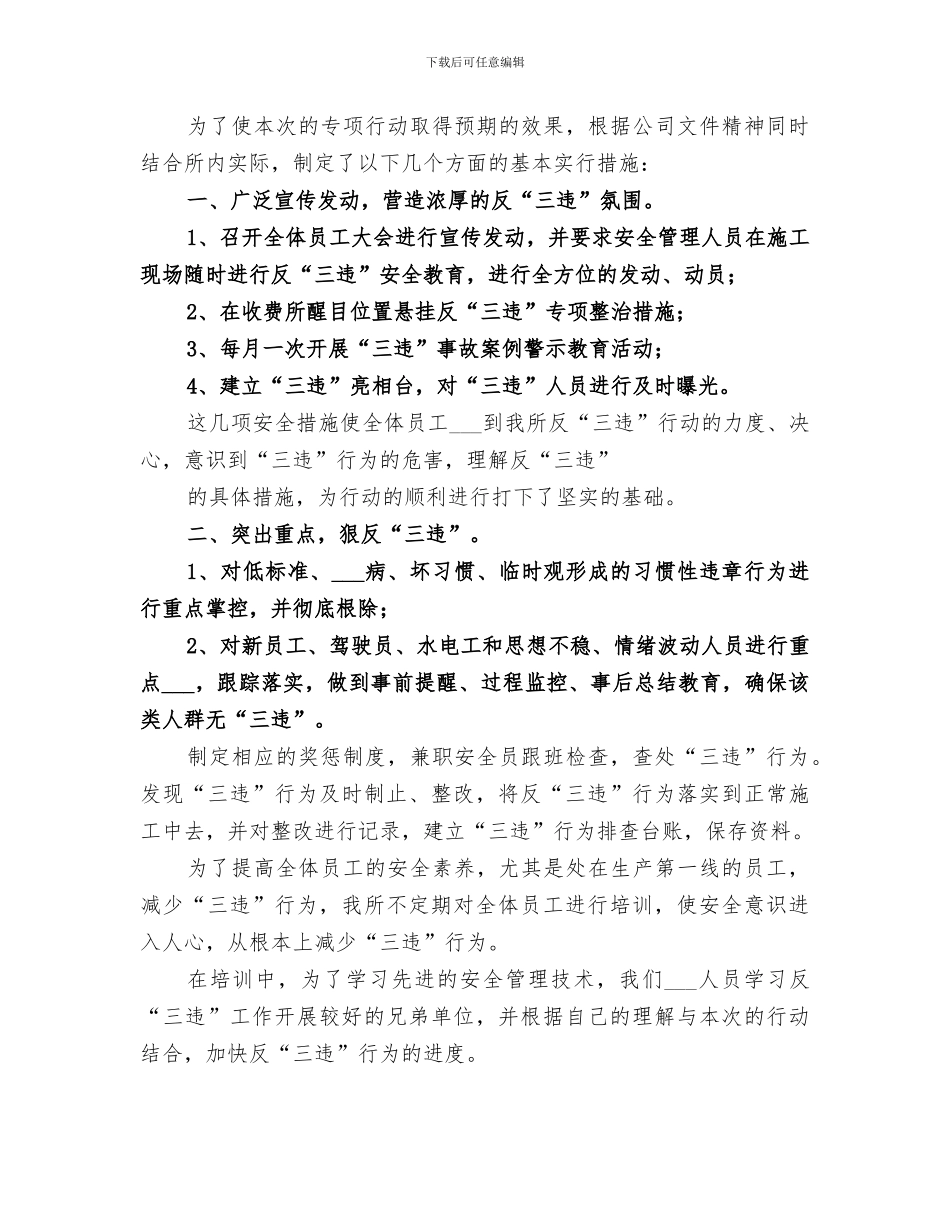 2024年反三违专项整治行动总结_第3页