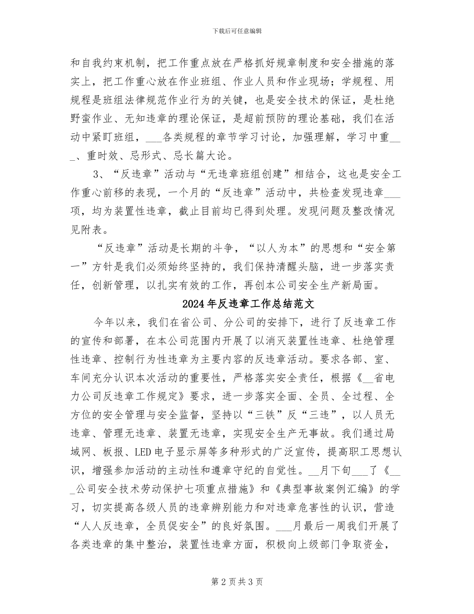 2024年反违章工作总结_第2页