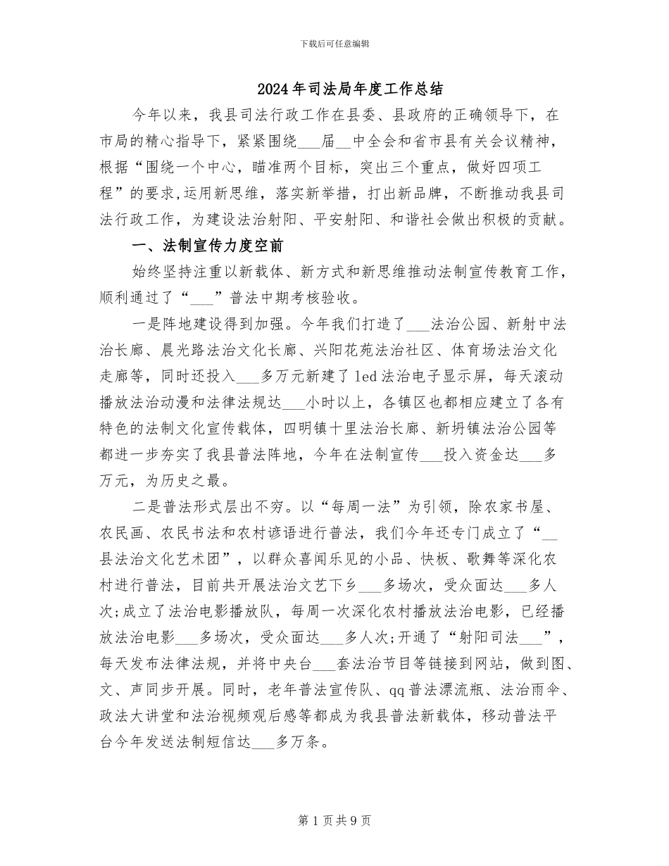 2024年司法局年度工作总结_第1页