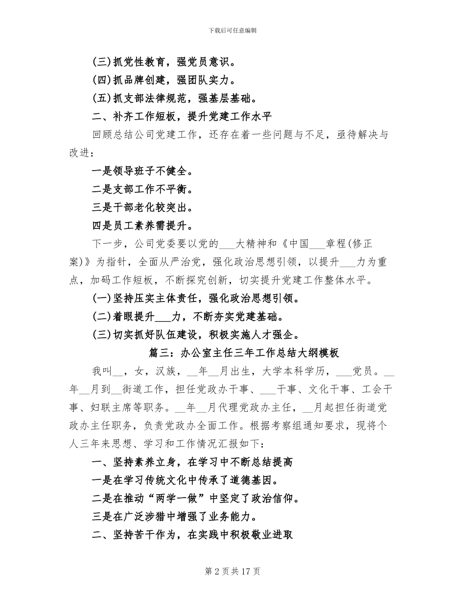 2024年各类工作总结大纲模板_第2页