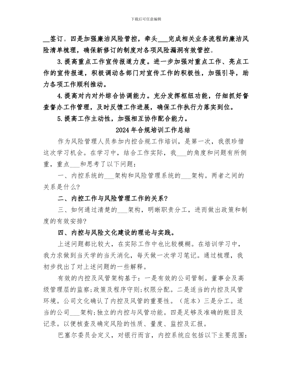 2024年合规和内控管理个人工作总结_第3页