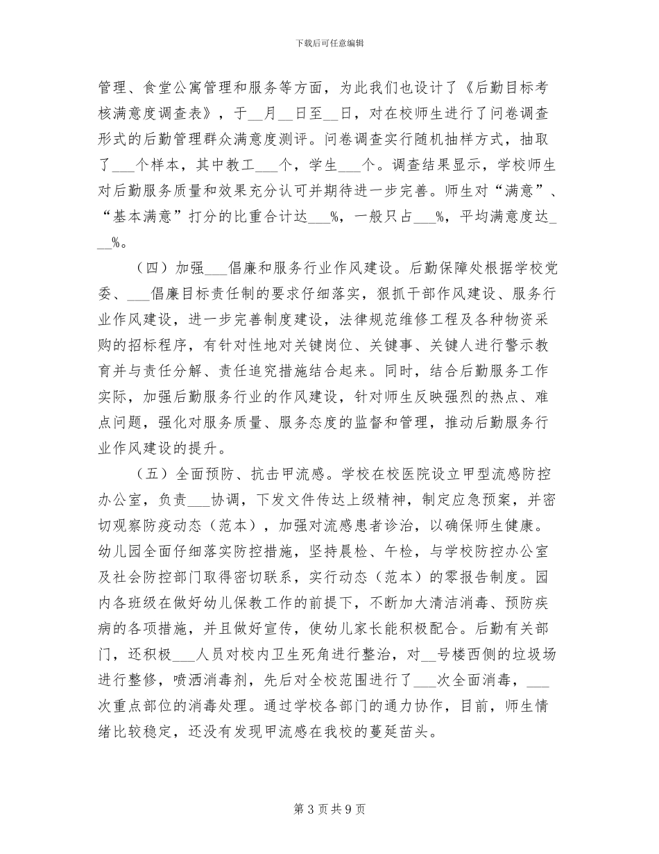 2024年后勤保障个人工作总结_第3页