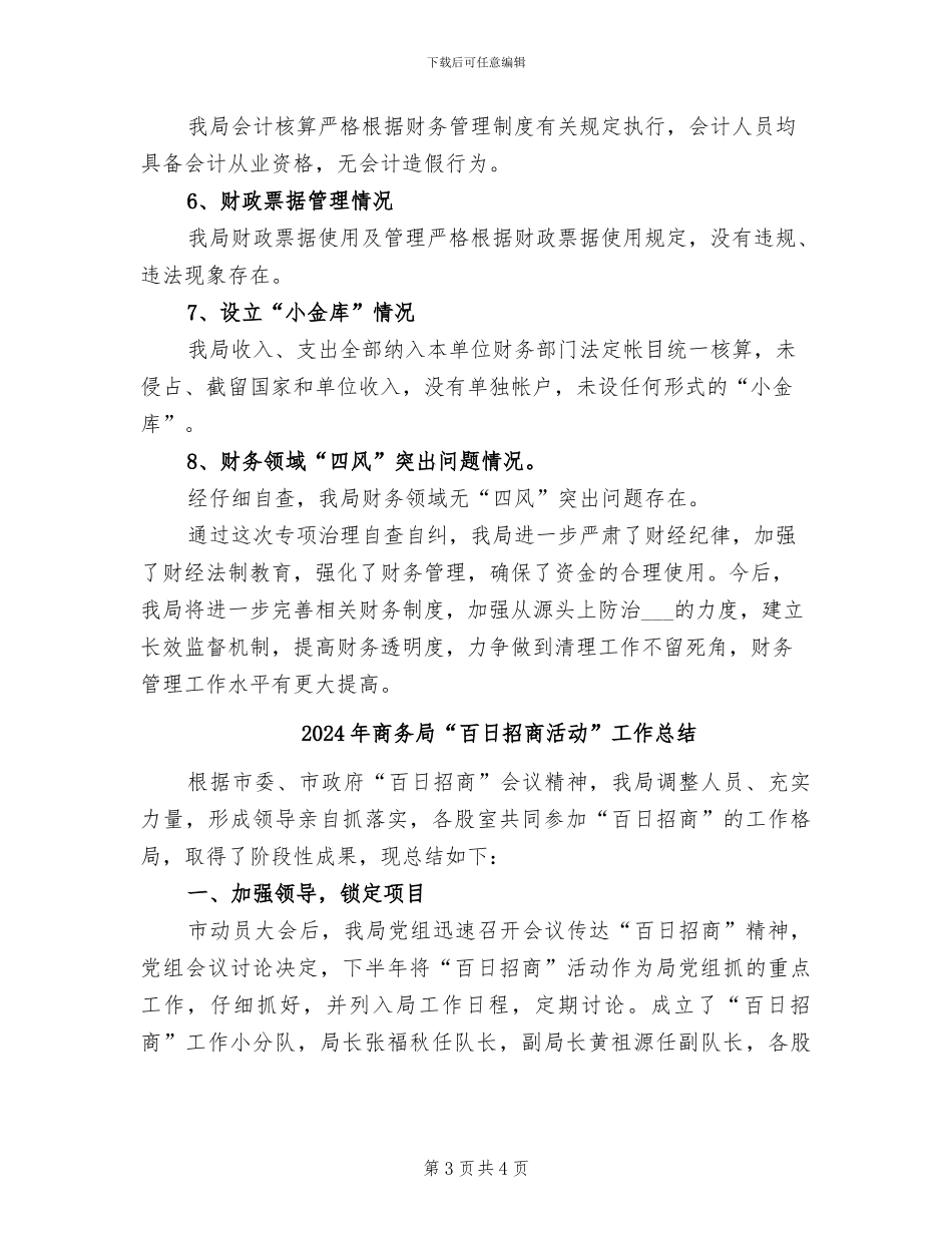 2024年商务局“小金库”专项治理自查自纠总结报告_第3页