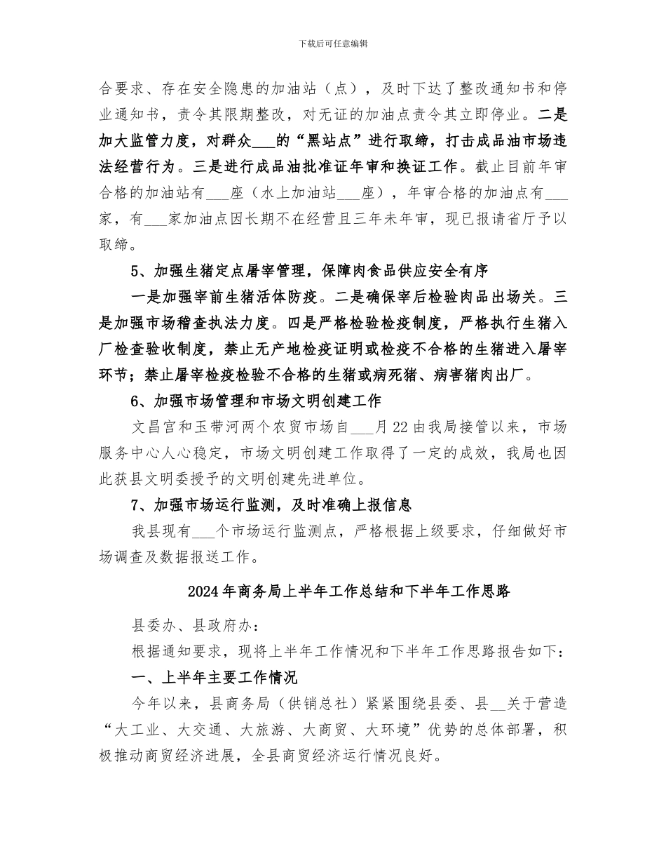 2024年商务局上半年工作总结及下半年工作打算_第3页