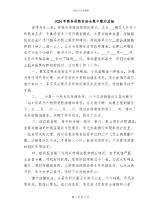 2024年商务局粮食安全集中整治总结