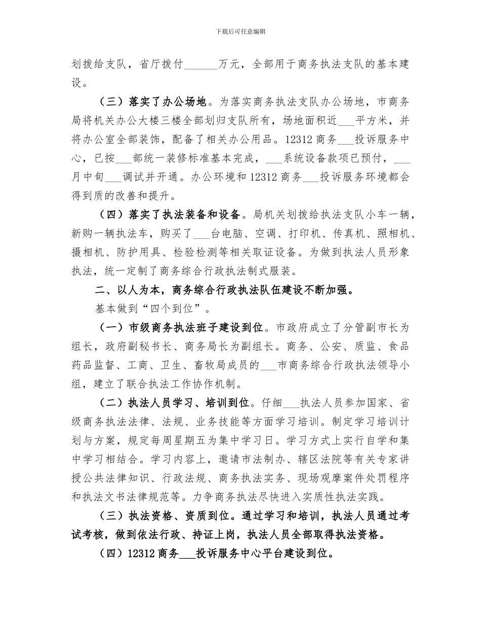 2024年商务综合行政执法工作总结范文_第2页