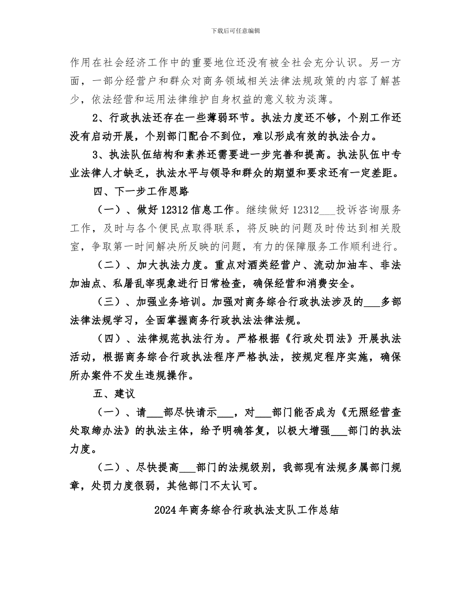 2024年商务综合行政执法工作总结范本_第3页