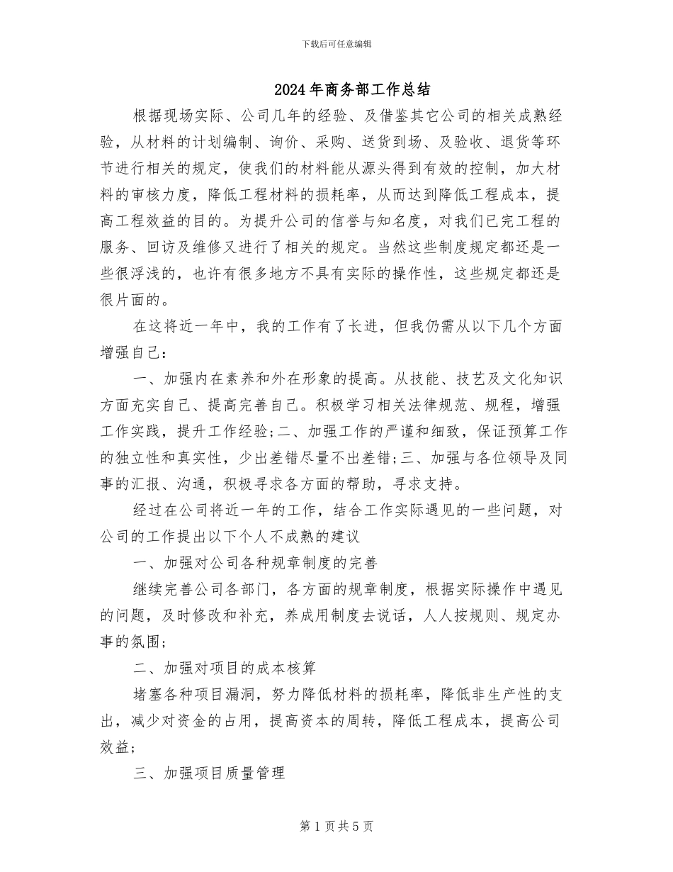 2024年商务部工作总结_第1页