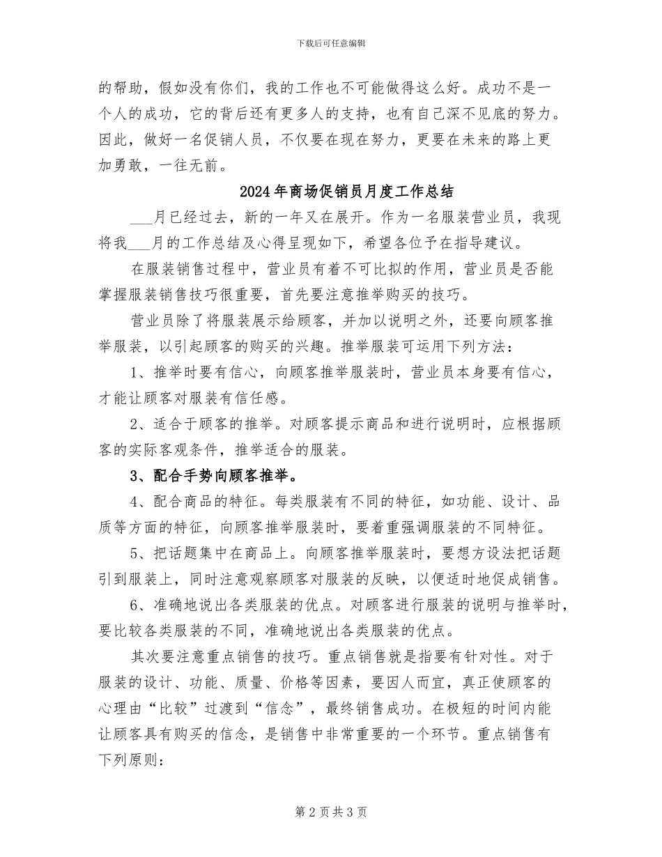 2024年商场促销员促销活动总结_第2页