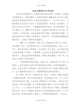 2024年商场半年工作总结