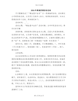 2024年商城促销活动总结