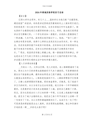 2024年商城实验学校实习总结
