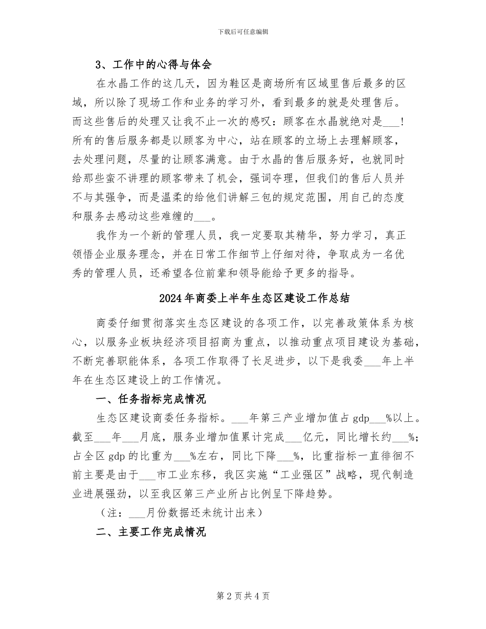 2024年商城销售员个人工作总结_第2页