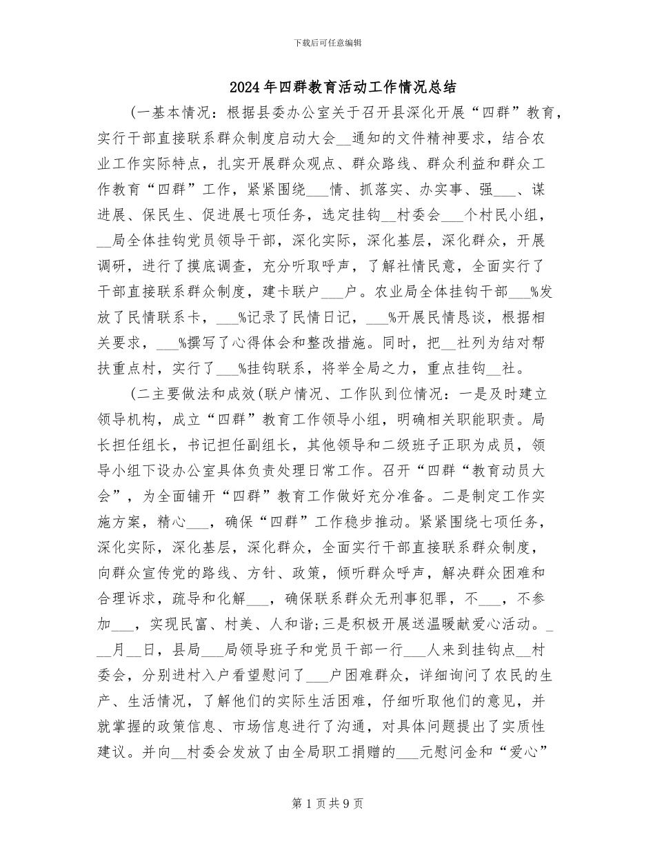 2024年四群教育活动工作情况总结_第1页