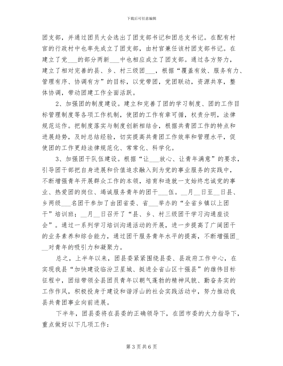2024年团县委工作总结与工作计划_第3页