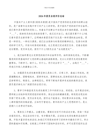 2024年团员自我评价总结