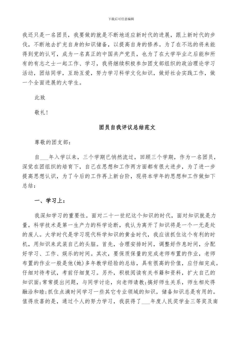 2024年团员自我评议总结范文_第3页