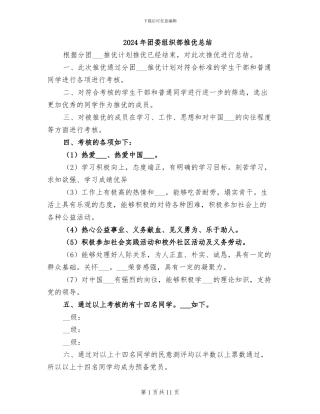 2024年团委组织部推优总结