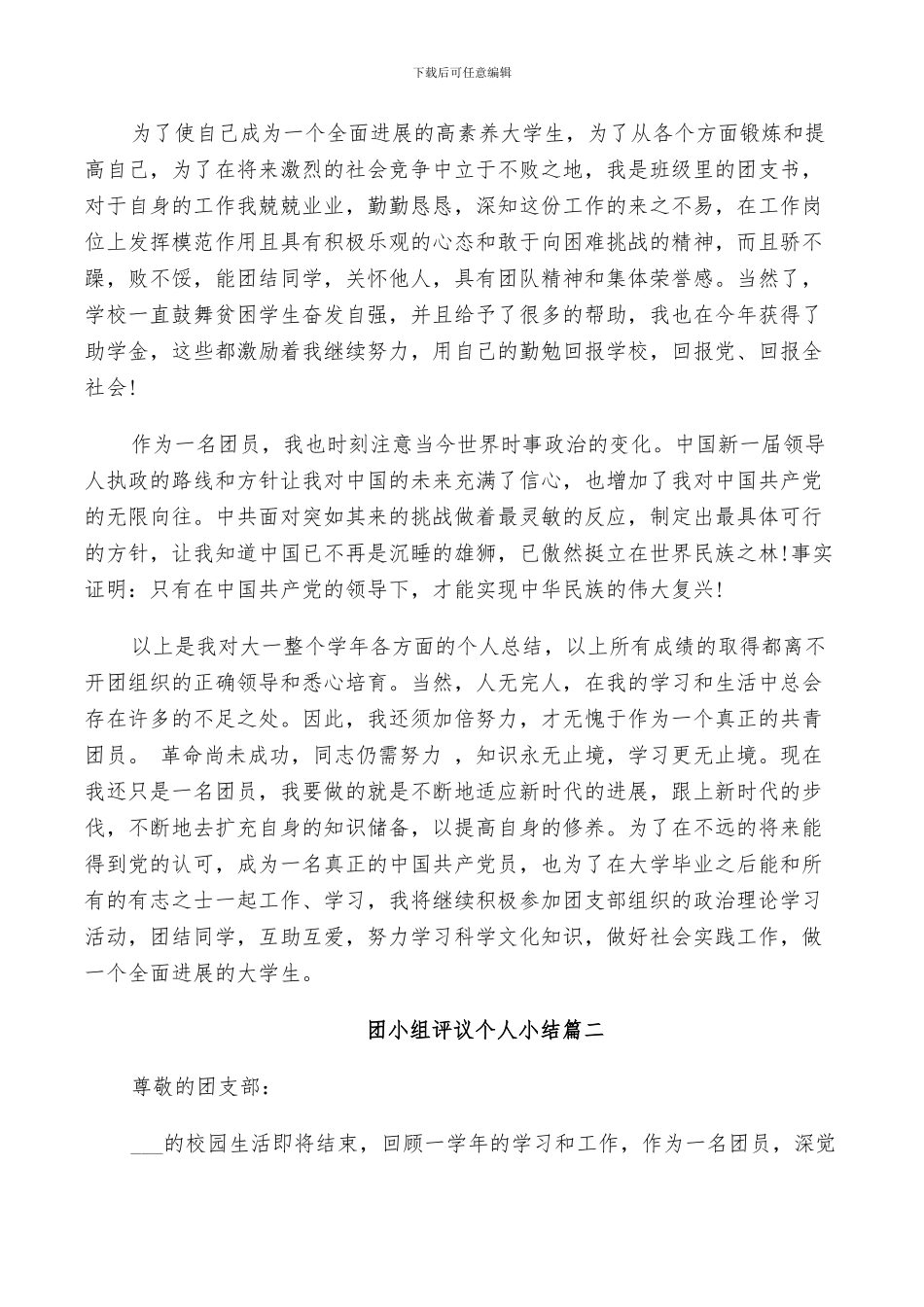 2024年团小组评议个人小结_第3页