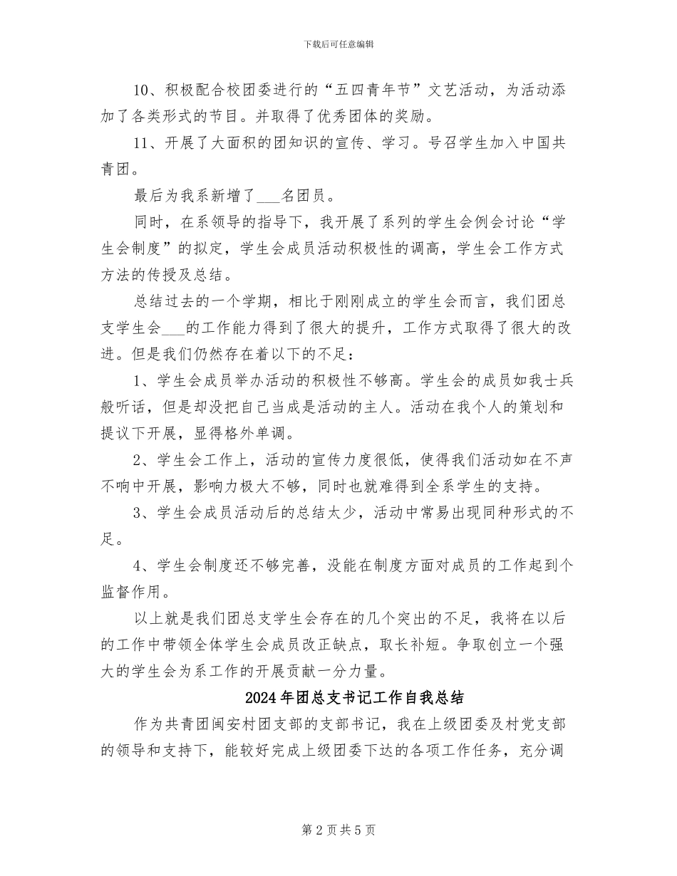 2024年团总支书记个人总结范文_第2页