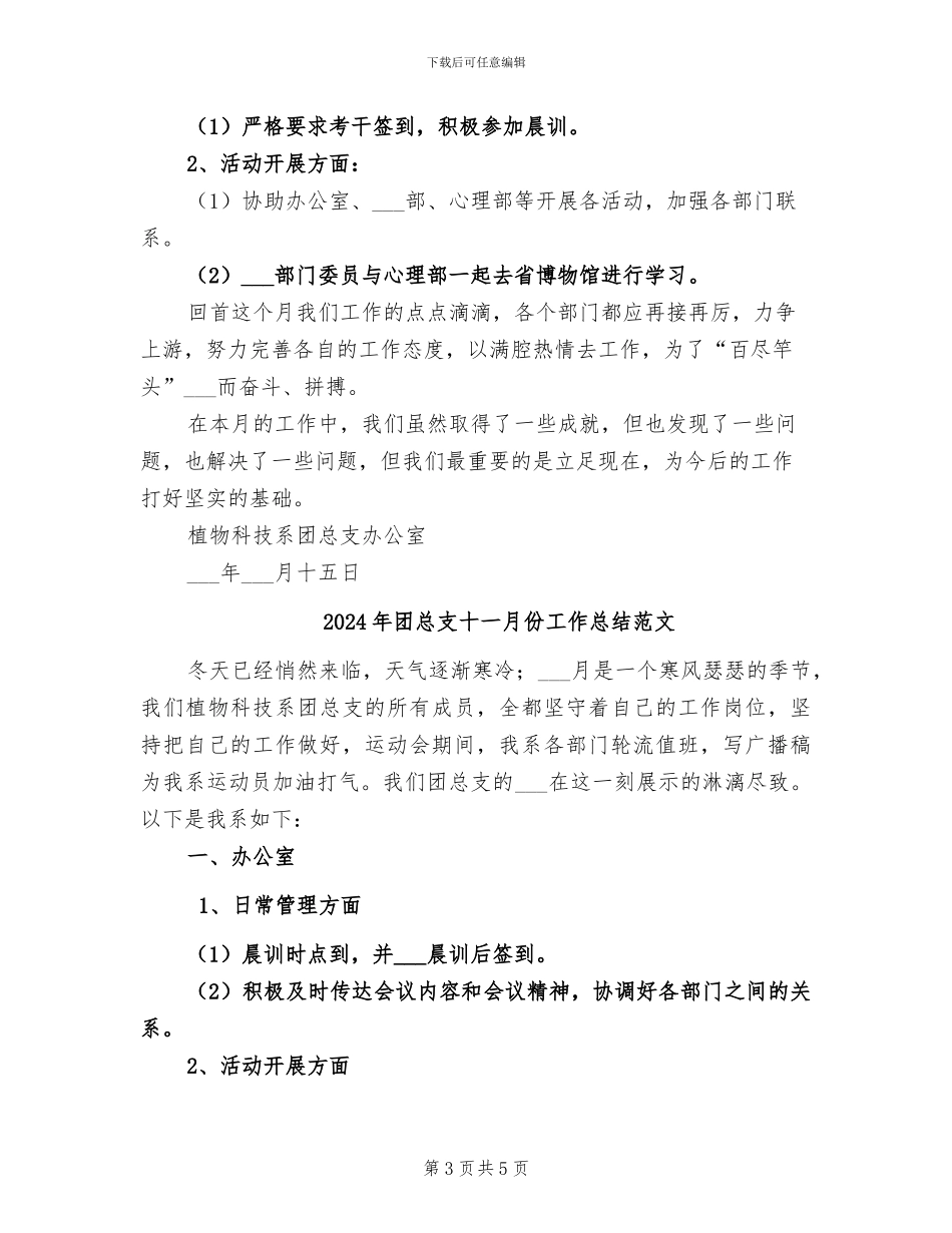 2024年团总支十一月份工作总结_第3页