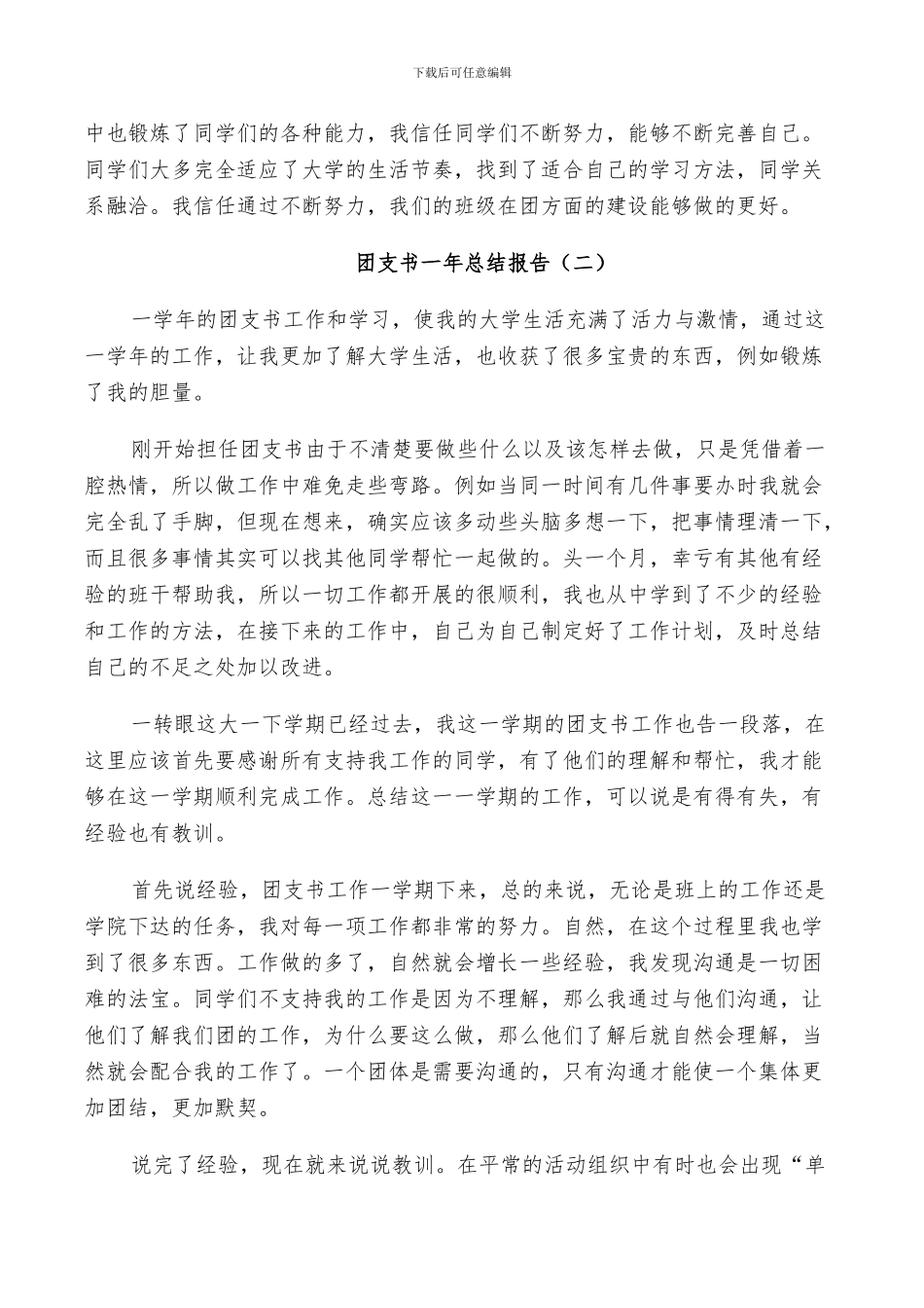 2024年团支书一年工作总结_第2页